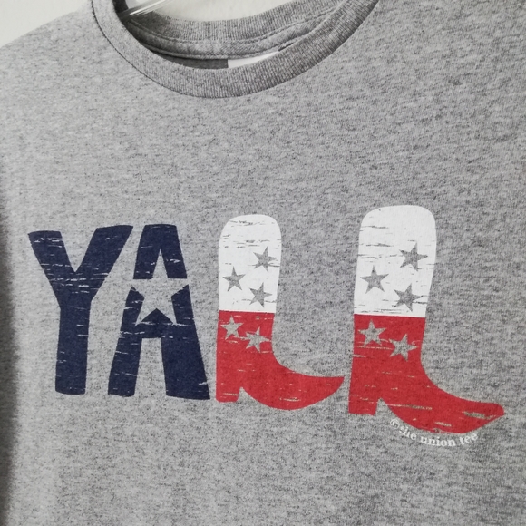 Delta YALL Short Sleeve Cowboy Boot Grey T-Shirt, Size Medium - Picture 2 of 10